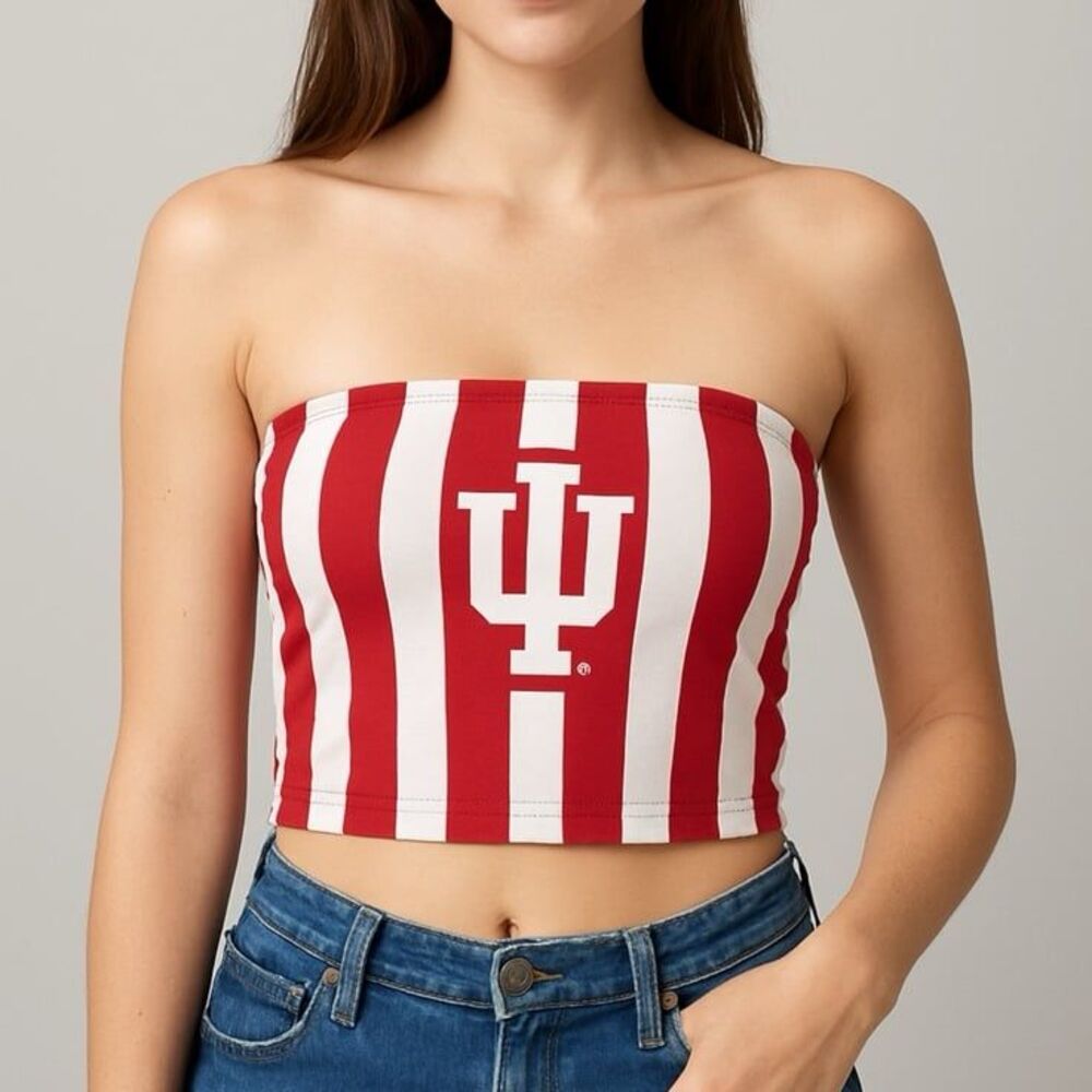 Indiana University IU Striped cropped tube top